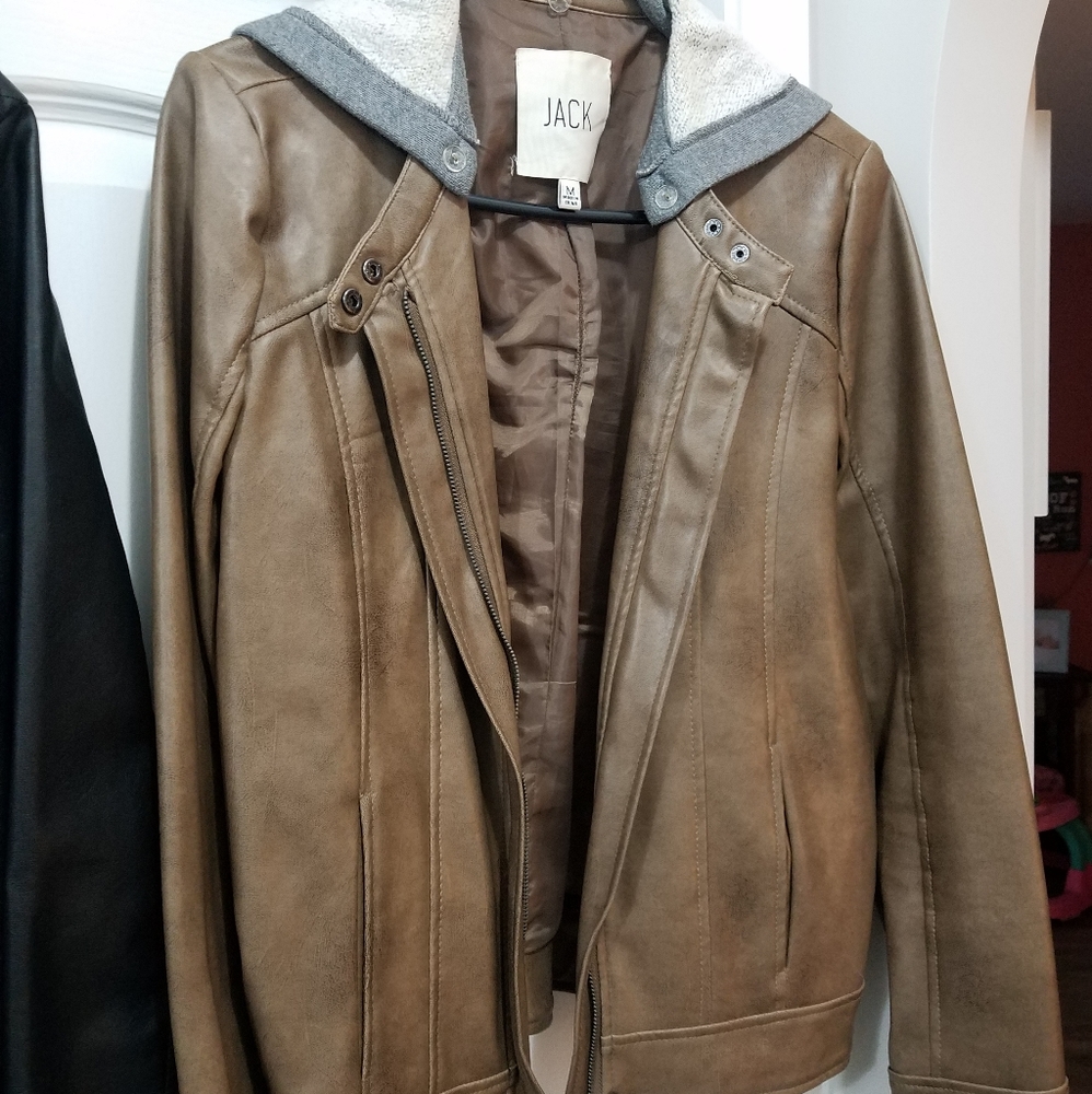 Brown faux leather jacket